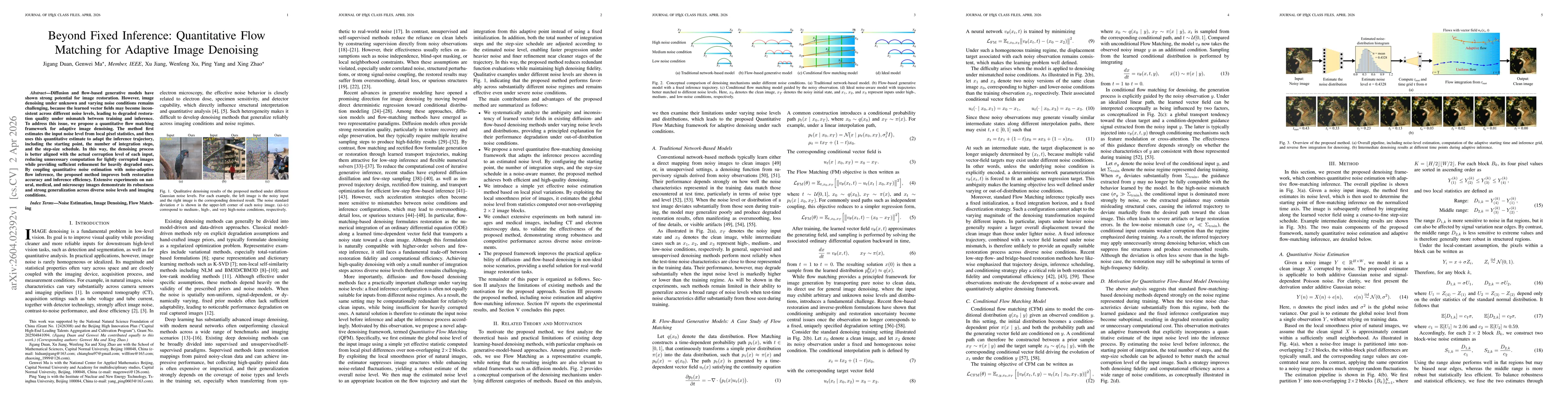 Thumbnail for Beyond Fixed Inference: Quantitative Flow Matching for Adaptive Image Denoising