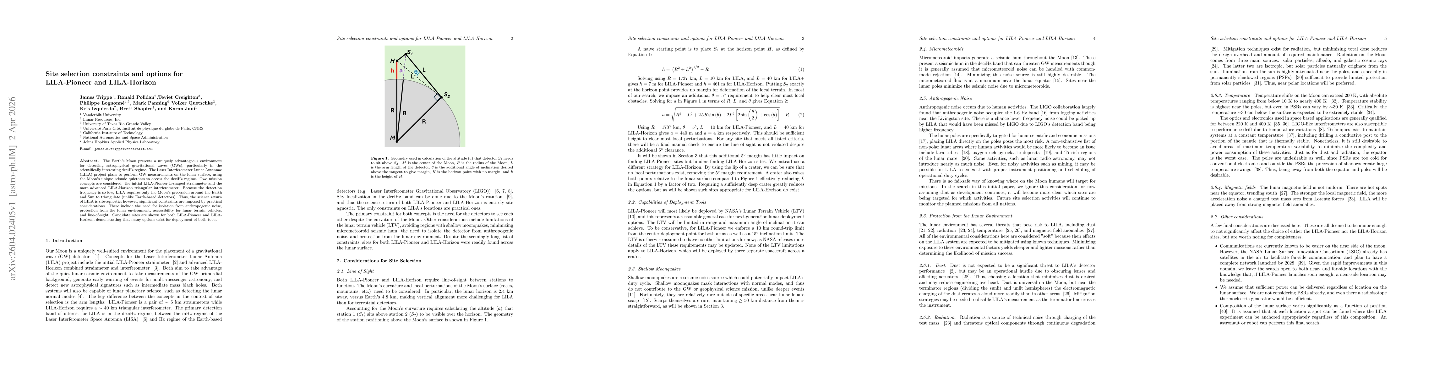 Thumbnail for Site selection constraints and options for LILA-Pioneer and LILA-Horizon