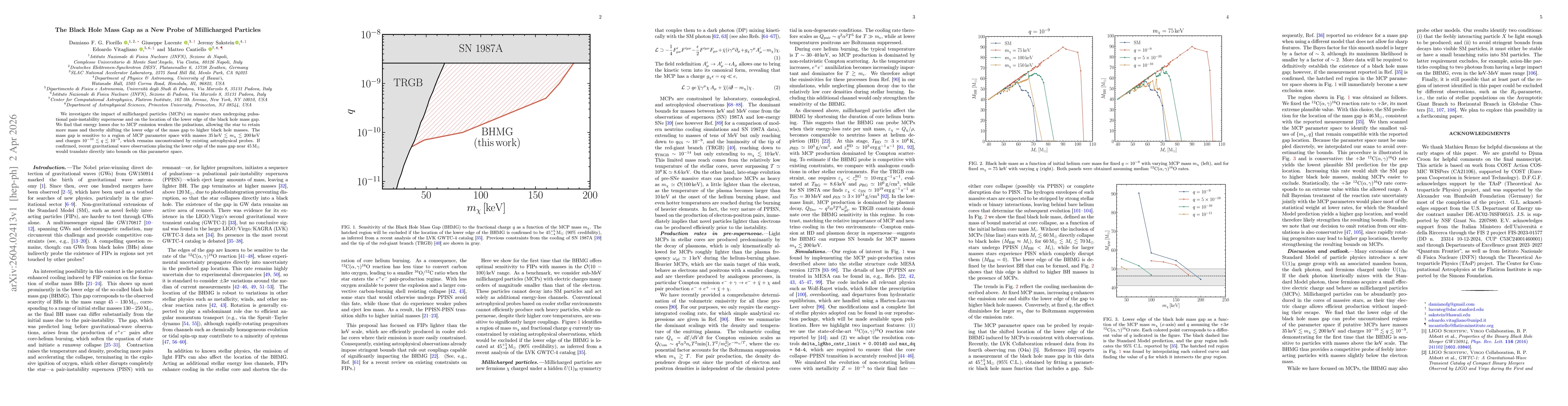 Thumbnail for The Black Hole Mass Gap as a New Probe of Millicharged Particles