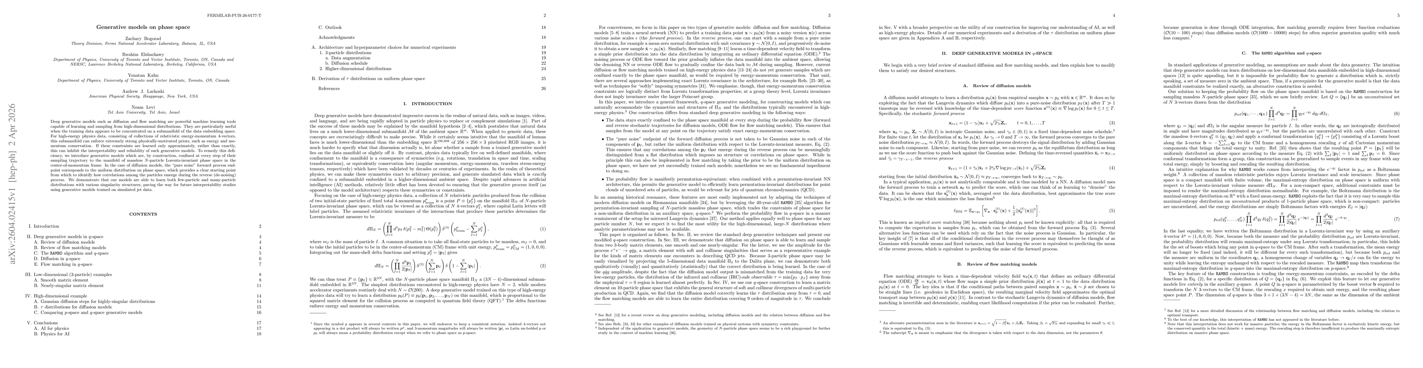 Thumbnail for Generative models on phase space