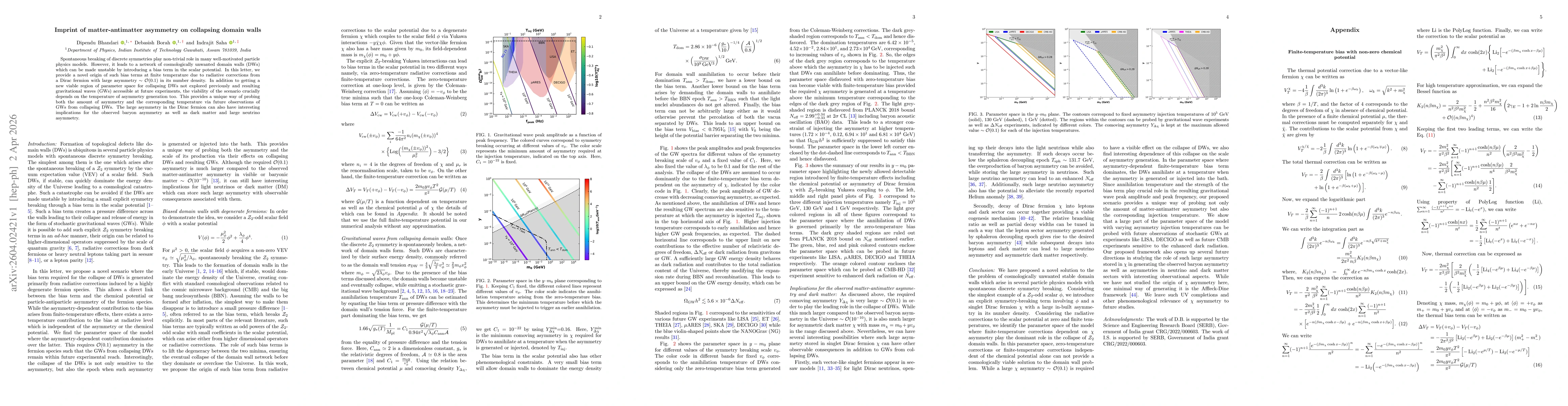 Thumbnail for Imprint of matter-antimatter asymmetry on collapsing domain walls