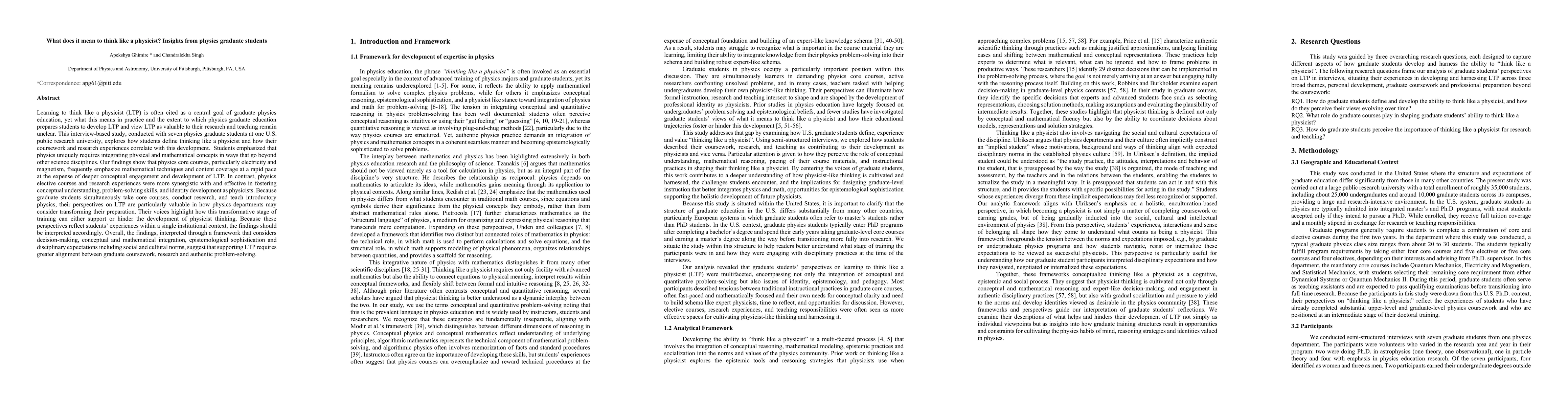 Thumbnail for What does it mean to think like a physicist? Insights from physics graduate students
