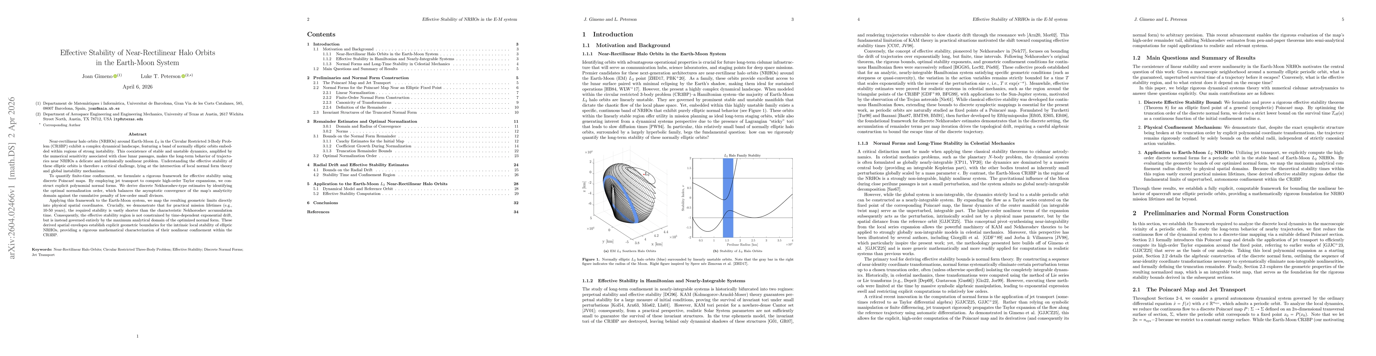Thumbnail for Effective Stability of Near-Rectilinear Halo Orbits in the Earth-Moon System