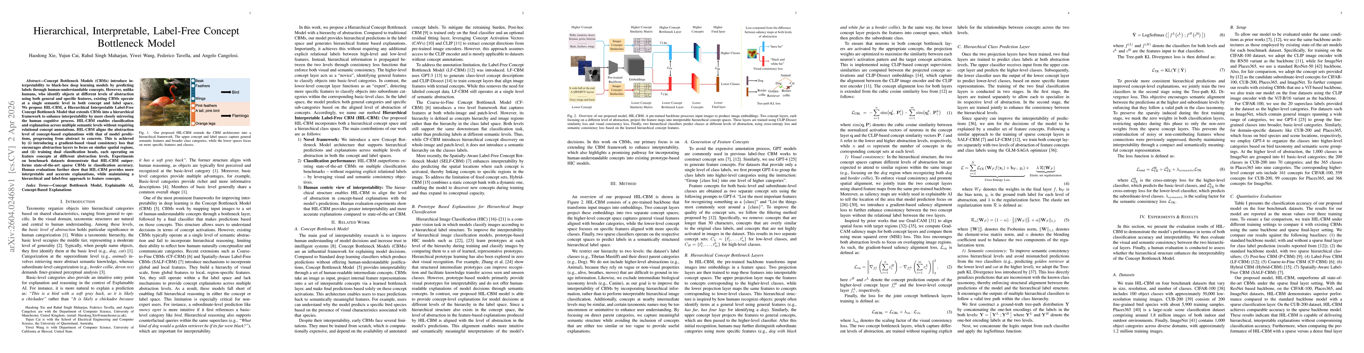 Thumbnail for Hierarchical, Interpretable, Label-Free Concept Bottleneck Model