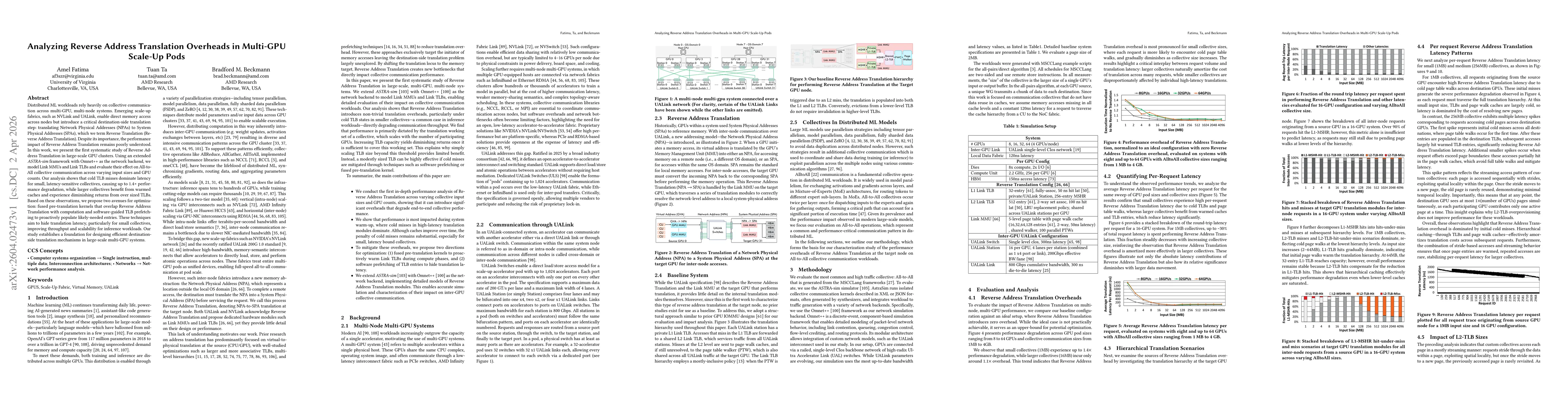 Thumbnail for Analyzing Reverse Address Translation Overheads in Multi-GPU Scale-Up Pods