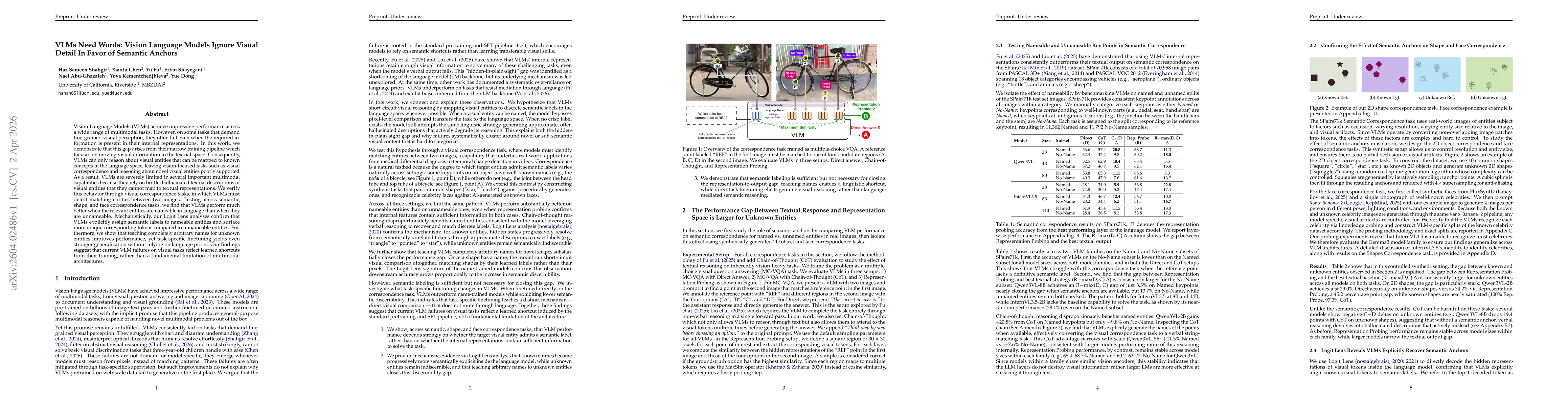 Thumbnail for VLMs Need Words: Vision Language Models Ignore Visual Detail In Favor of Semantic Anchors