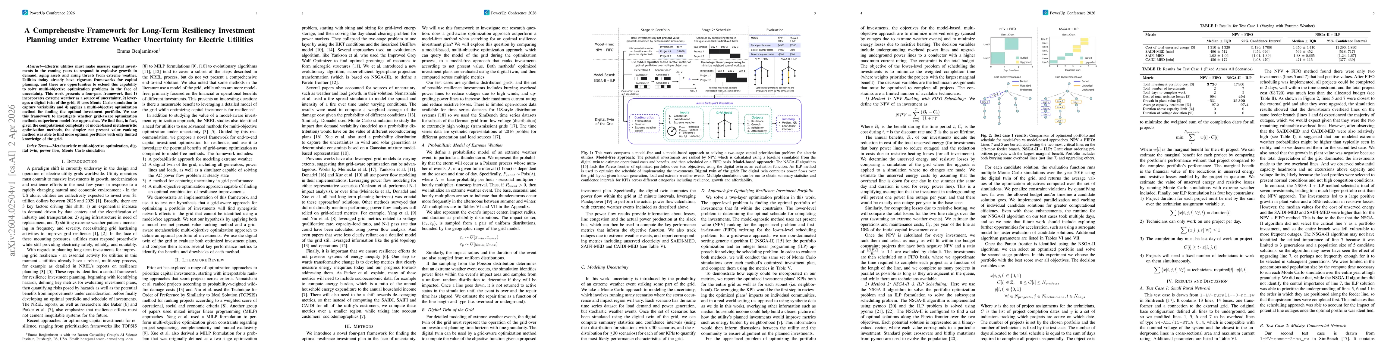 Thumbnail for A Comprehensive Framework for Long-Term Resiliency Investment Planning under Extreme Weather Uncertainty for Electric Utilities