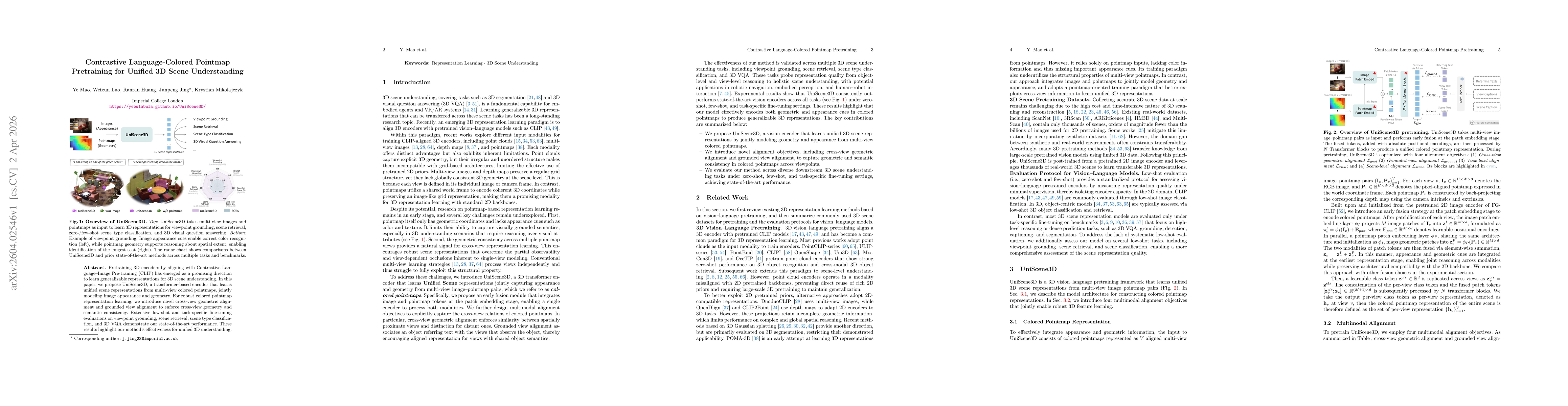 Thumbnail for Contrastive Language-Colored Pointmap Pretraining for Unified 3D Scene Understanding