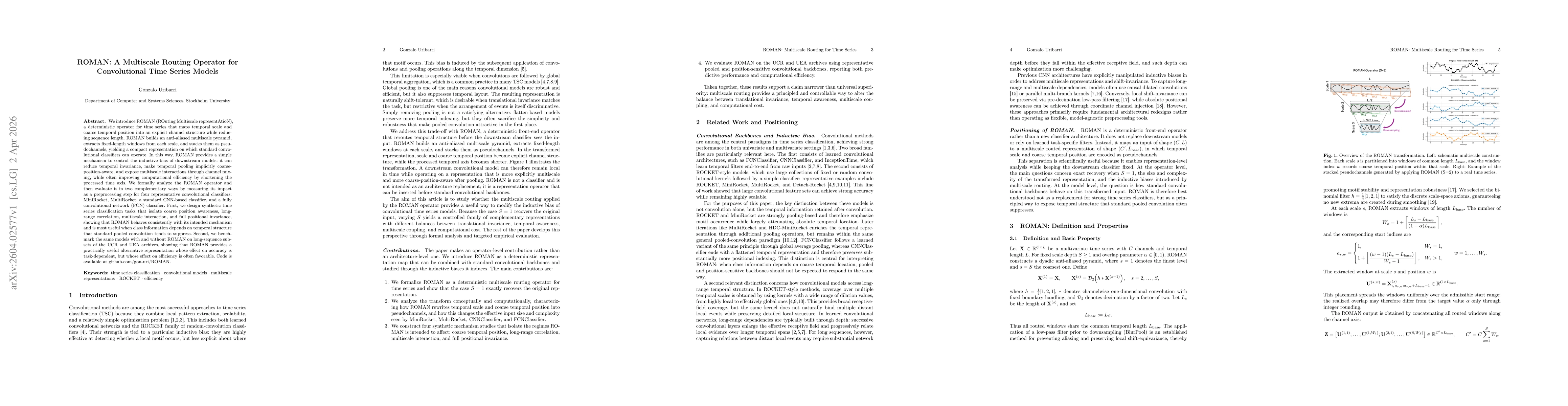 Thumbnail for ROMAN: A Multiscale Routing Operator for Convolutional Time Series Models