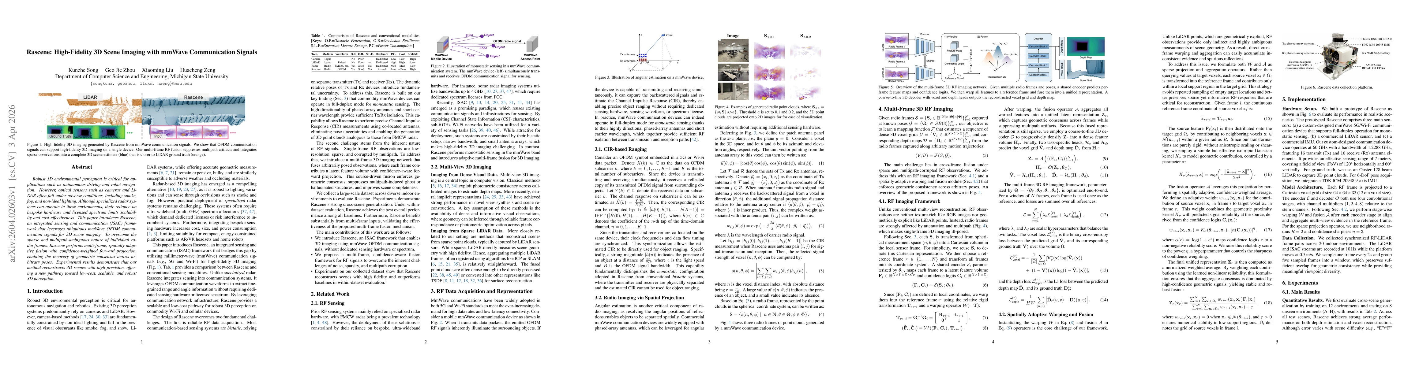 Thumbnail for Rascene: High-Fidelity 3D Scene Imaging with mmWave Communication Signals