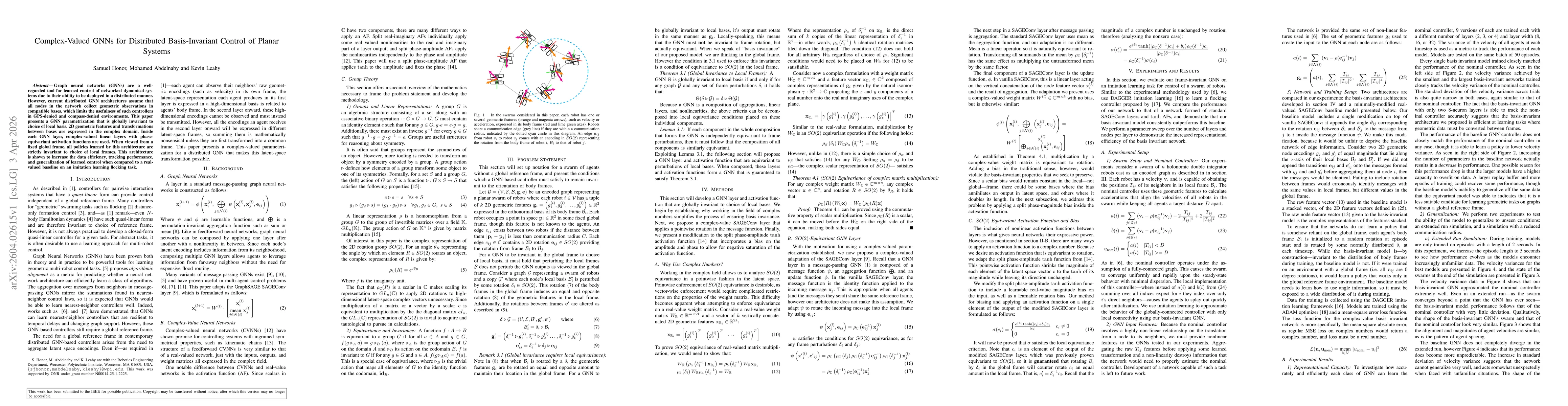 Thumbnail for Complex-Valued GNNs for Distributed Basis-Invariant Control of Planar Systems