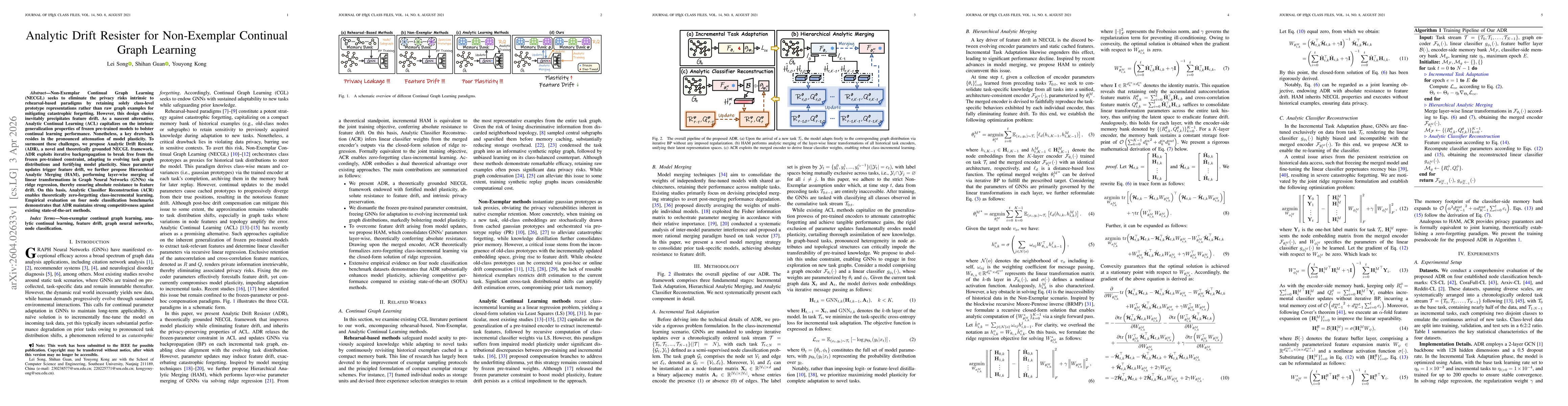 Thumbnail for Analytic Drift Resister for Non-Exemplar Continual Graph Learning