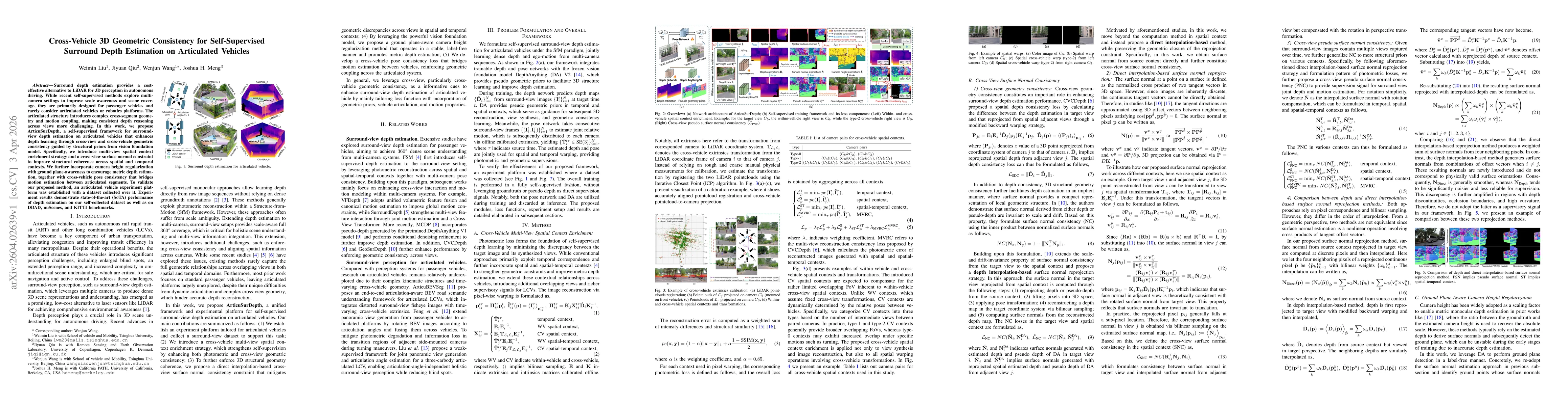 Thumbnail for Cross-Vehicle 3D Geometric Consistency for Self-Supervised Surround Depth Estimation on Articulated Vehicles