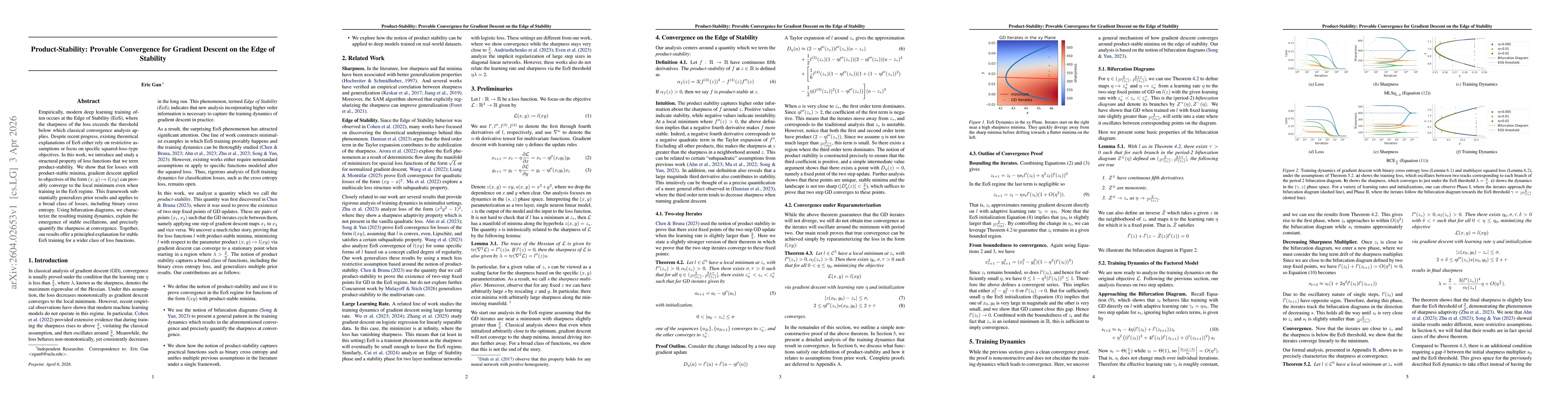 Thumbnail for Product-Stability: Provable Convergence for Gradient Descent on the Edge of Stability