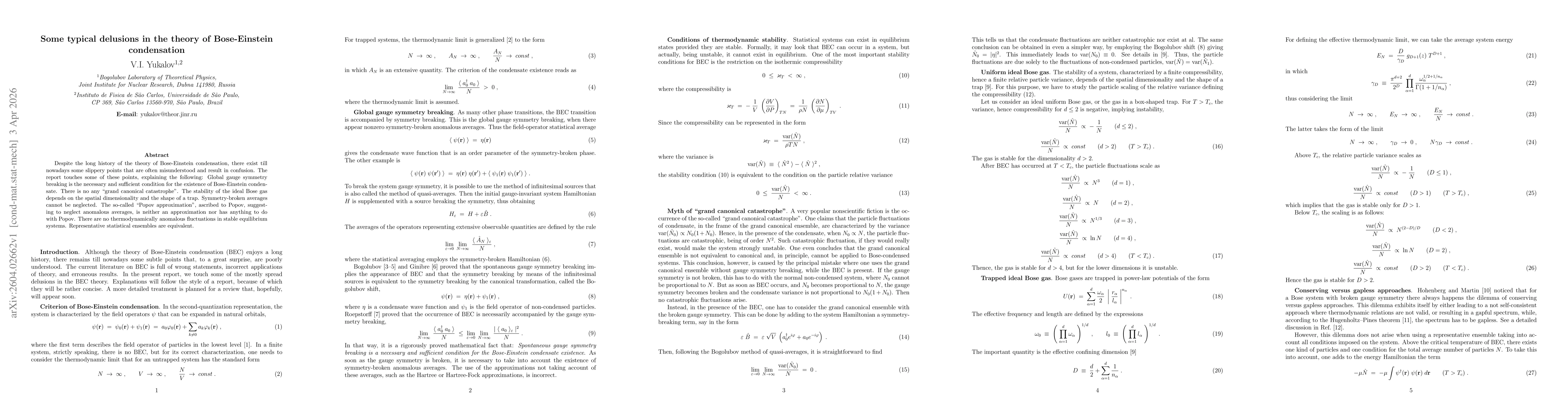 Thumbnail for Some typical delusions in the theory of Bose-Einstein condensation