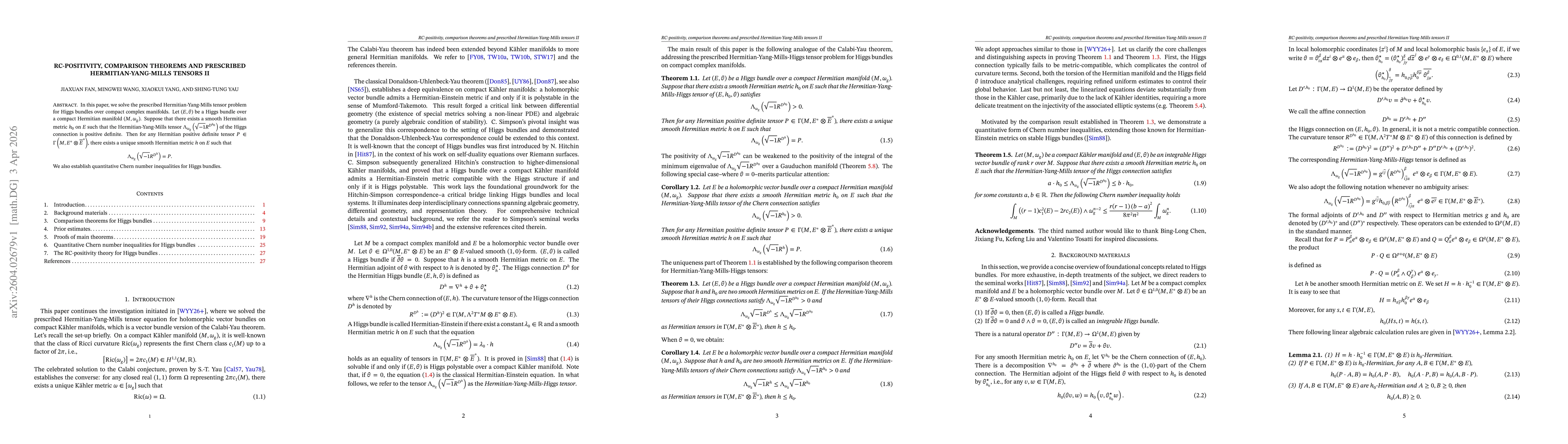 Thumbnail for RC-positivity, comparison theorems and prescribed Hermitian-Yang-Mills tensors II