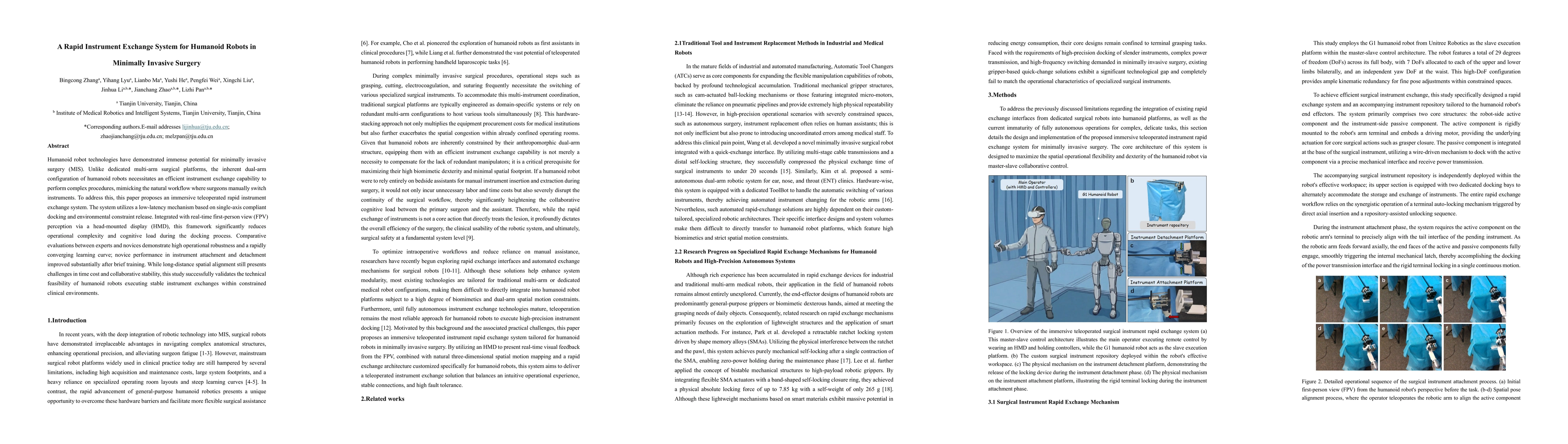 Thumbnail for A Rapid Instrument Exchange System for Humanoid Robots in Minimally Invasive Surgery
