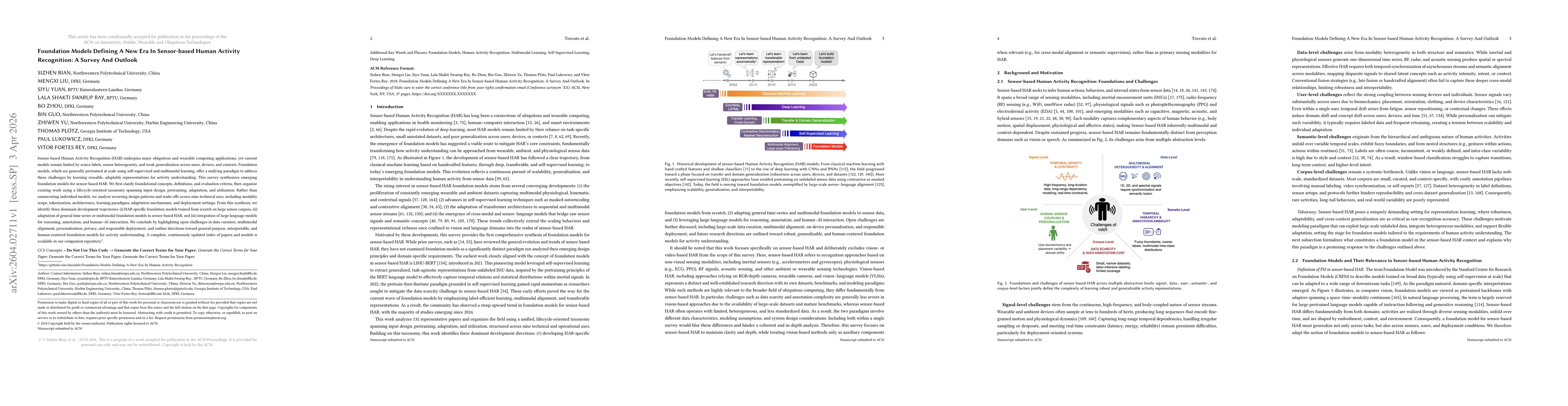Thumbnail for Foundation Models Defining A New Era In Sensor-based Human Activity Recognition: A Survey And Outlook