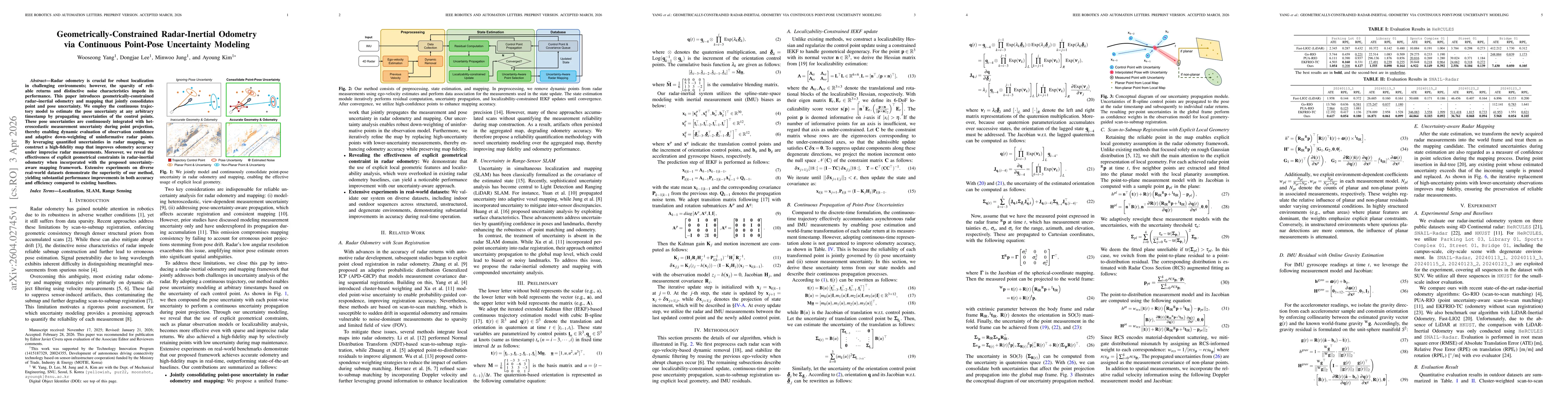 Thumbnail for Geometrically-Constrained Radar-Inertial Odometry via Continuous Point-Pose Uncertainty Modeling