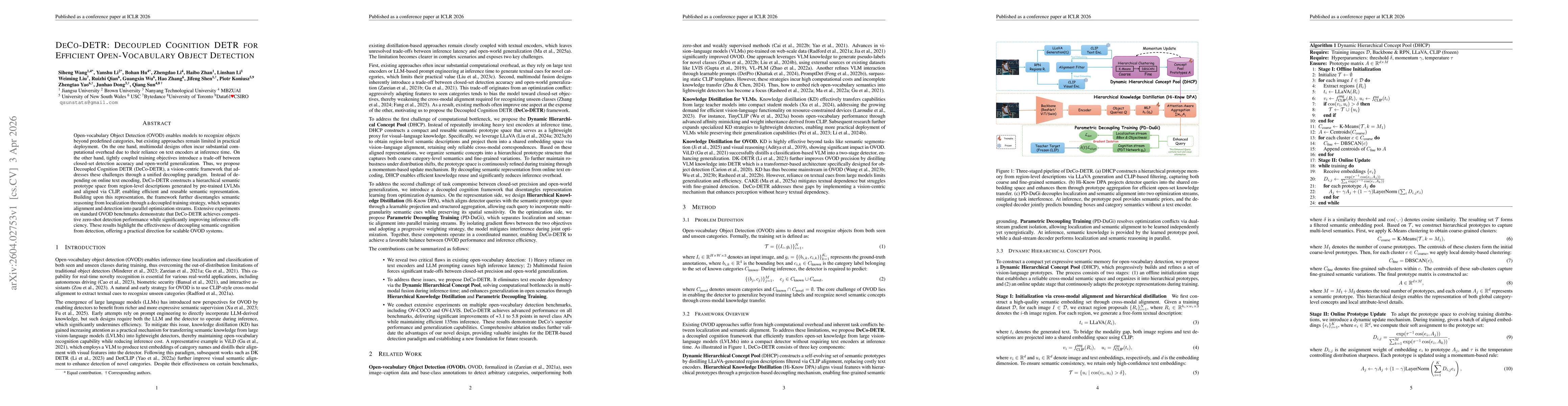 Thumbnail for DeCo-DETR: Decoupled Cognition DETR for efficient Open-Vocabulary Object Detection