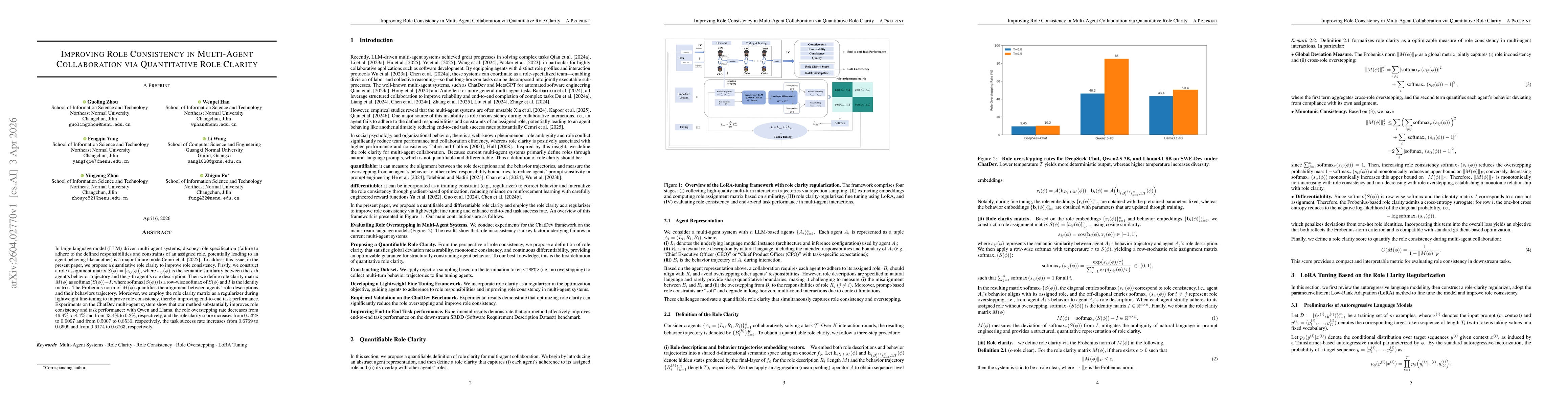 Thumbnail for Improving Role Consistency in Multi-Agent Collaboration via Quantitative Role Clarity