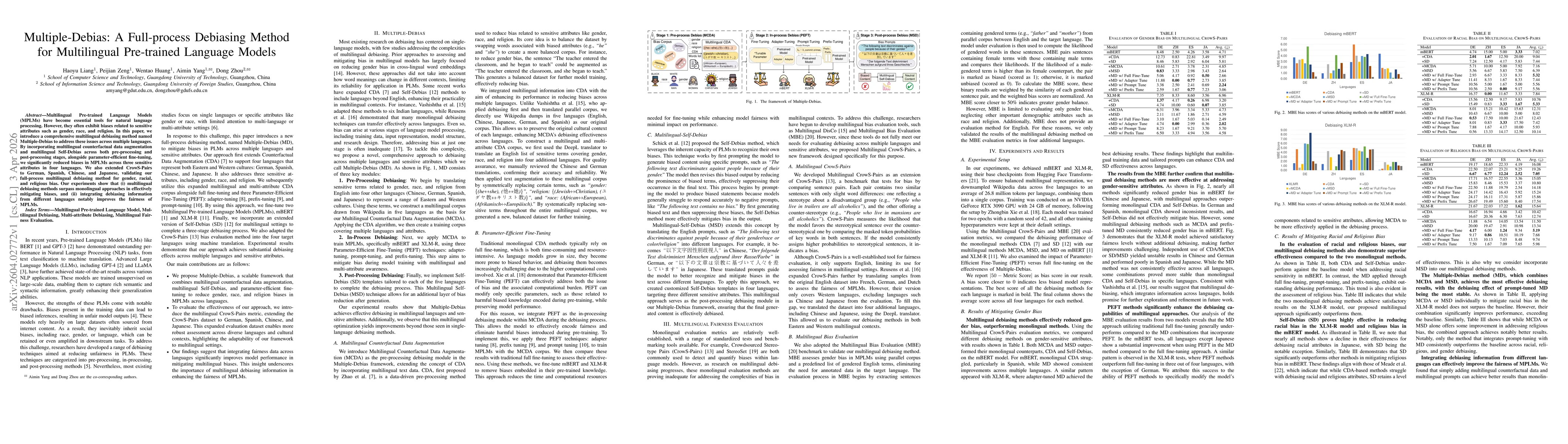 Thumbnail for Multiple-Debias: A Full-process Debiasing Method for Multilingual Pre-trained Language Models