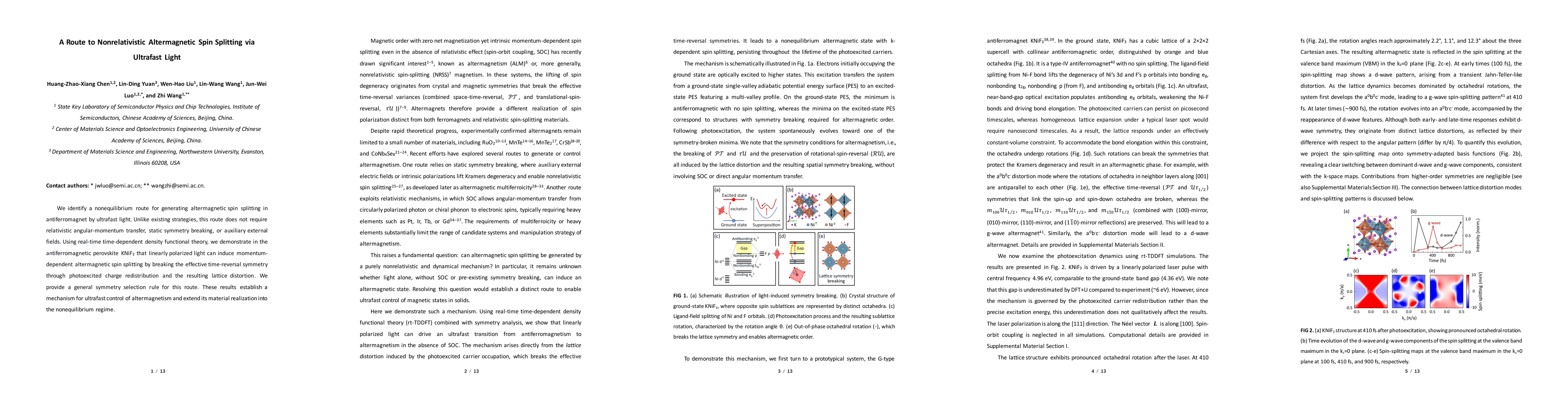 Thumbnail for A Route to Nonrelativistic Altermagnetic Spin Splitting via Ultrafast Light