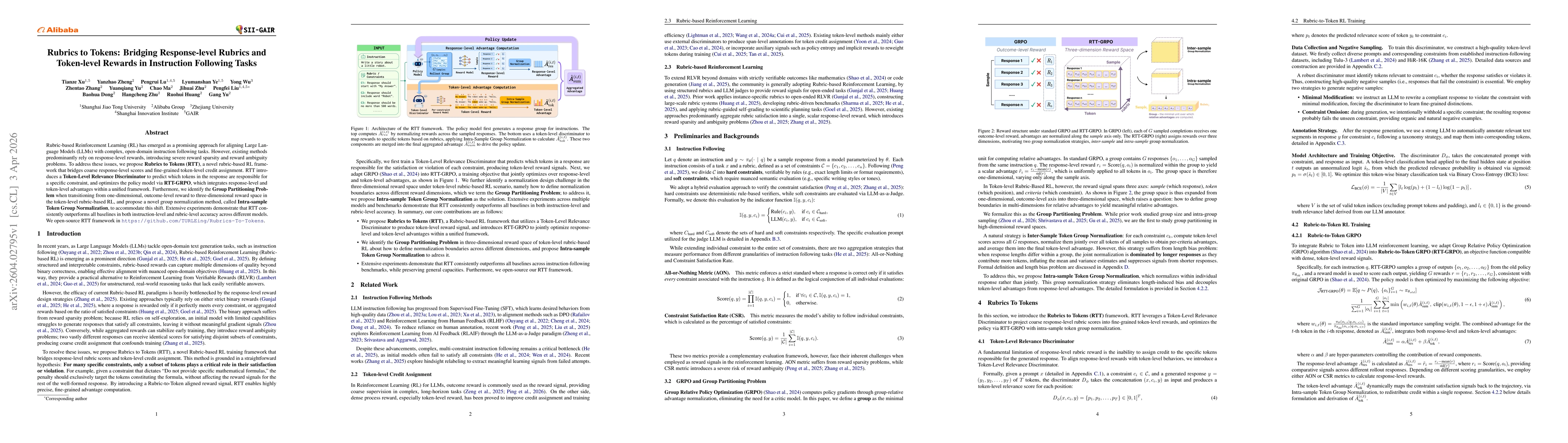 Thumbnail for Rubrics to Tokens: Bridging Response-level Rubrics and Token-level Rewards in Instruction Following Tasks