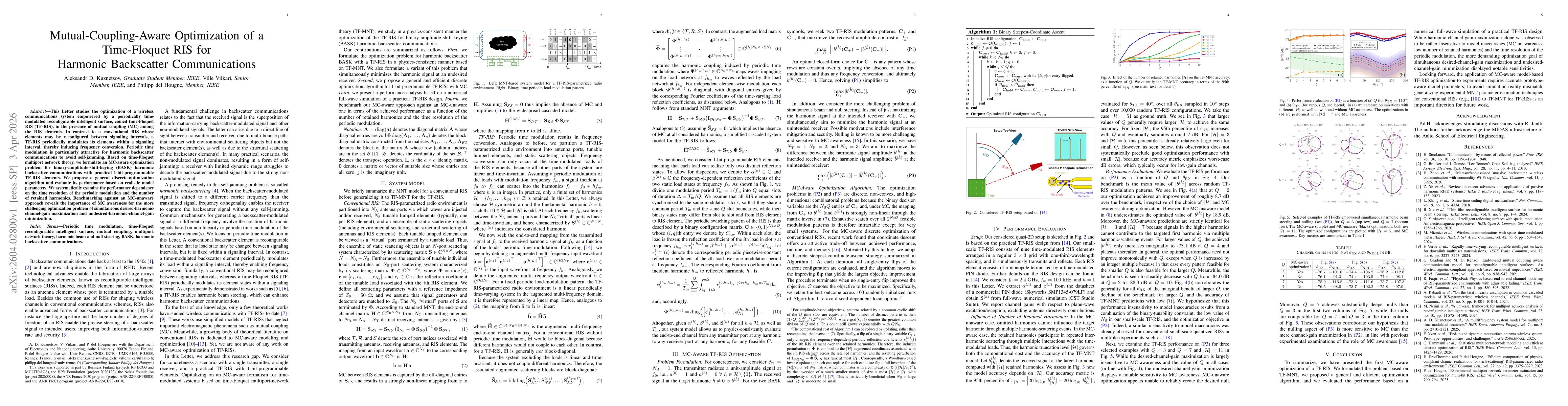 Thumbnail for Mutual-Coupling-Aware Optimization of a Time-Floquet RIS for Harmonic Backscatter Communications