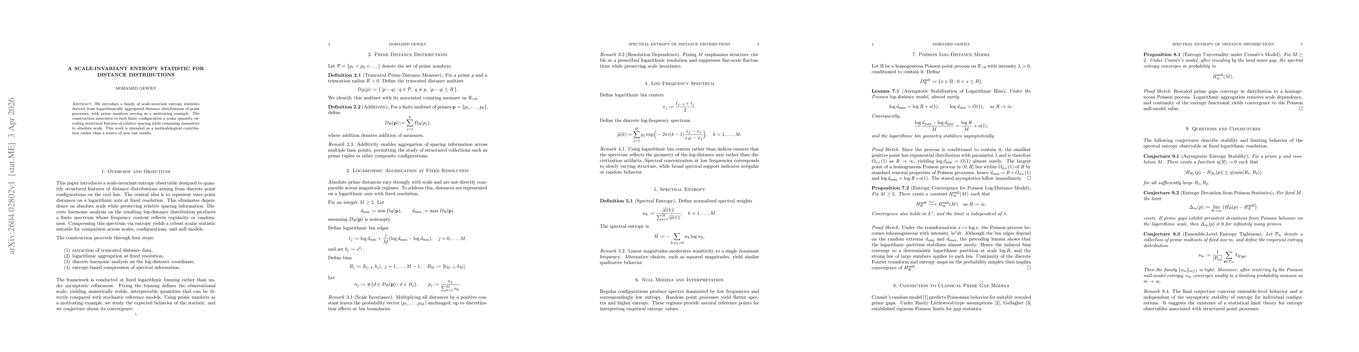 Thumbnail for A Scale-Invariant Entropy Statistic for Distance Distributions