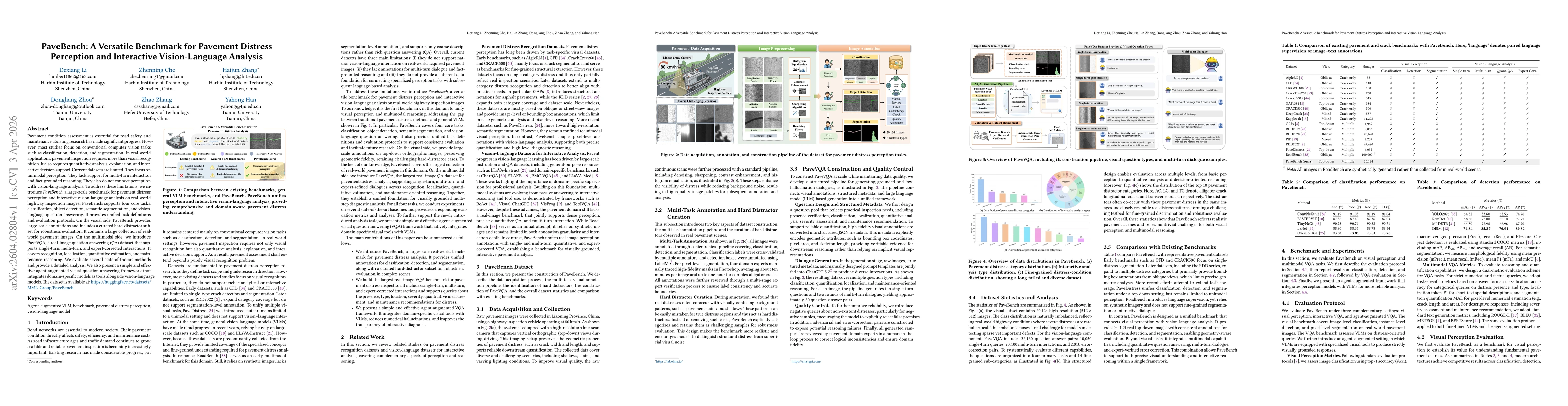 Thumbnail for PaveBench: A Versatile Benchmark for Pavement Distress Perception and Interactive Vision-Language Analysis