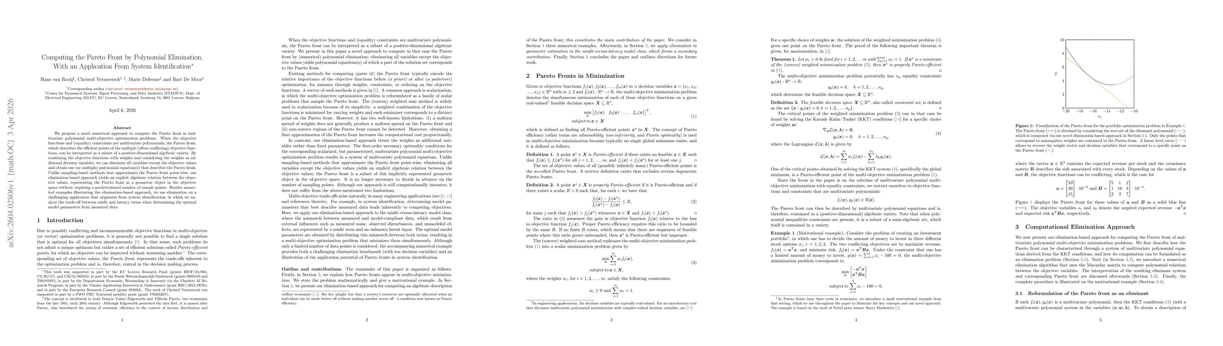 Thumbnail for Computing the Pareto Front by Polynomial Elimination, With an Application From System Identification