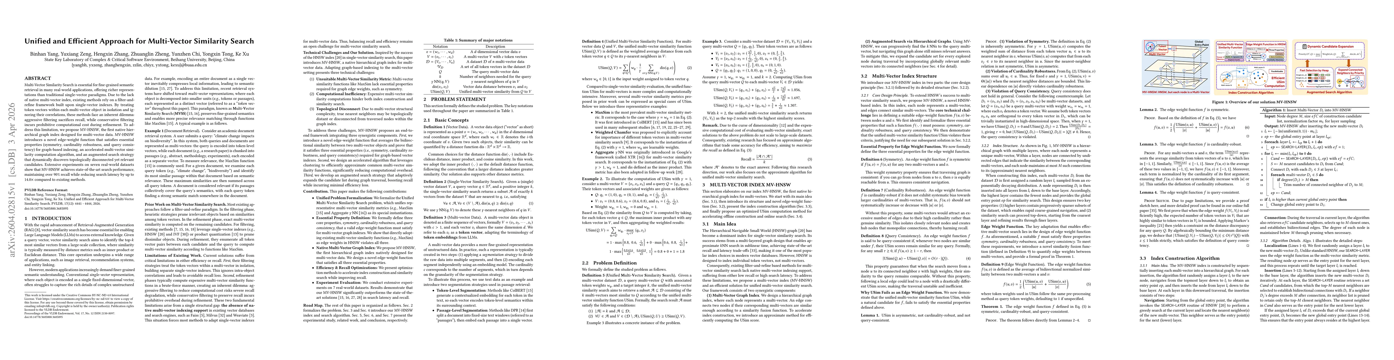 Thumbnail for Unified and Efficient Approach for Multi-Vector Similarity Search