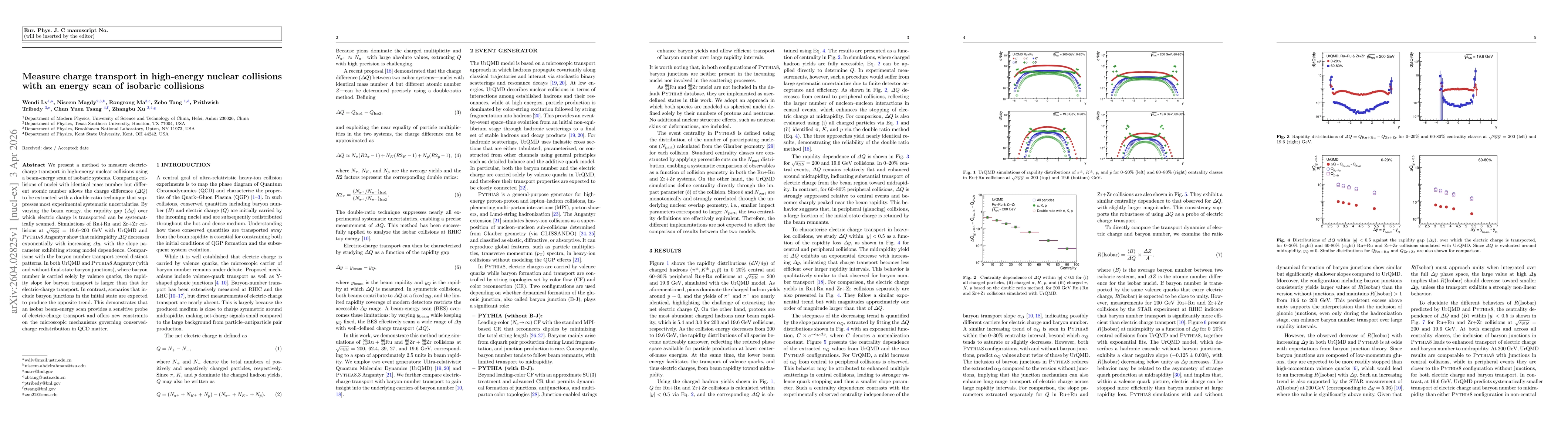 Thumbnail for Measure charge transport in high-energy nuclear collisions with an energy scan of isobaric collisions