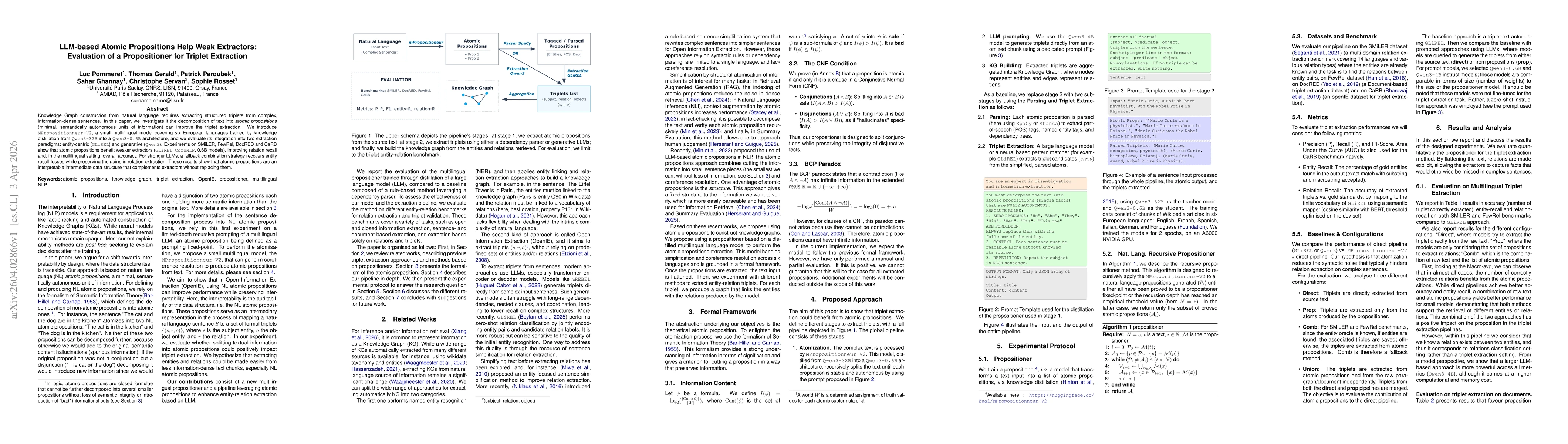 Thumbnail for LLM-based Atomic Propositions help weak extractors: Evaluation of a Propositioner for triplet extraction