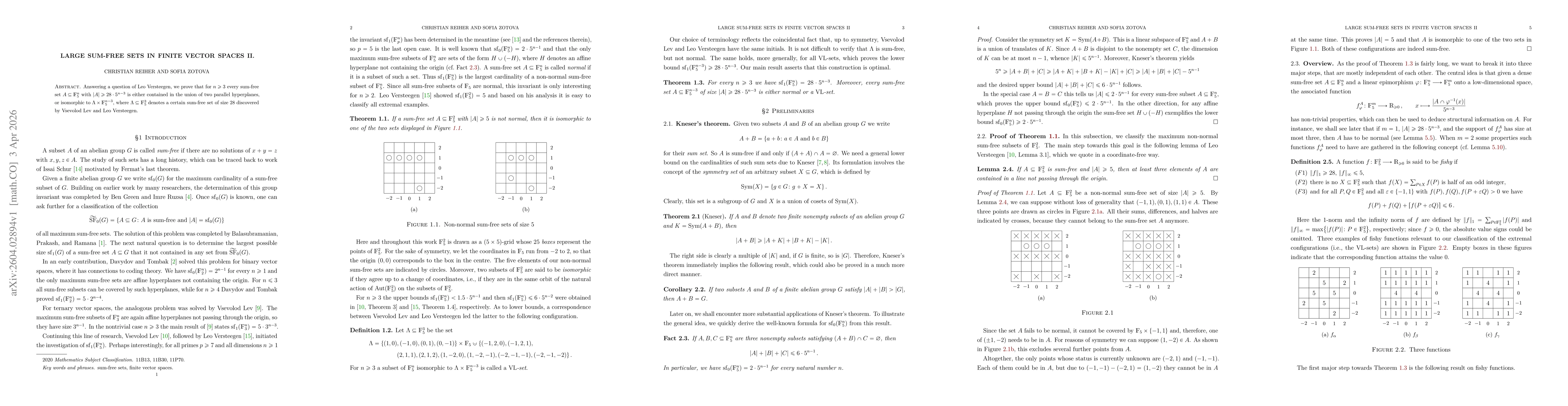 Thumbnail for Large sum-free sets in finite vector spaces II