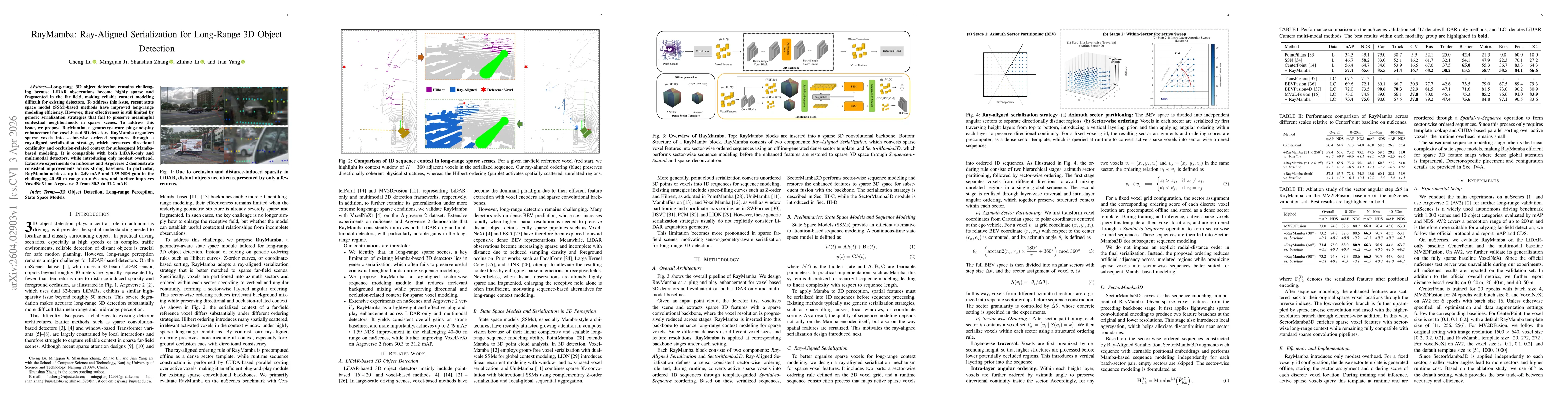 Thumbnail for RayMamba: Ray-Aligned Serialization for Long-Range 3D Object Detection