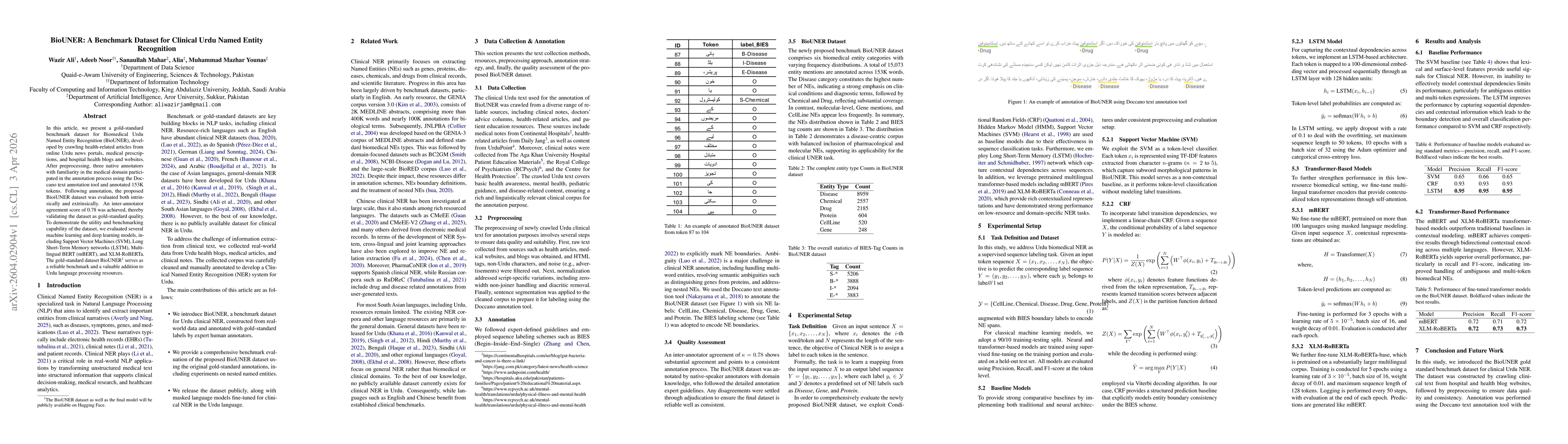 Thumbnail for BioUNER: A Benchmark Dataset for Clinical Urdu Named Entity Recognition