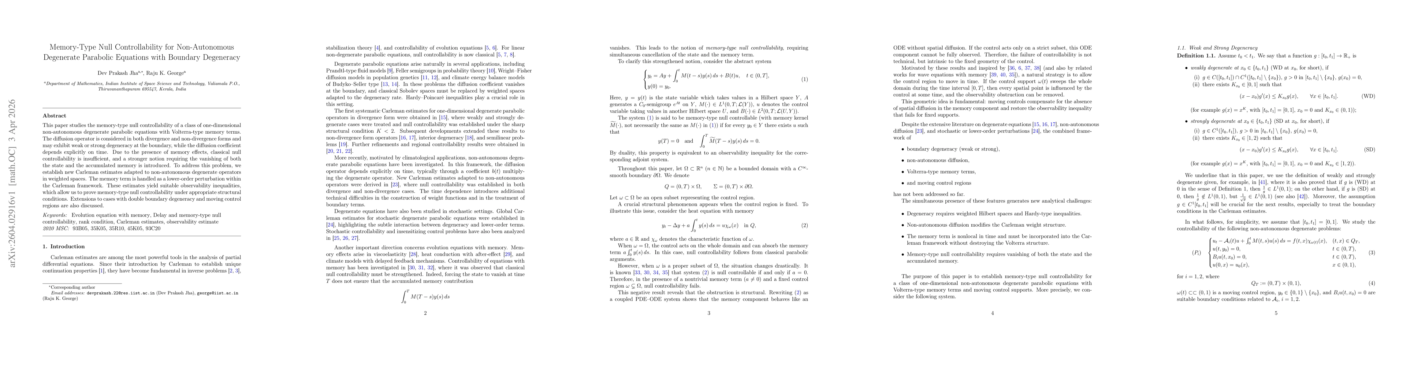 Thumbnail for Memory-Type Null Controllability for Non-Autonomous Degenerate Parabolic Equations with Boundary Degeneracy