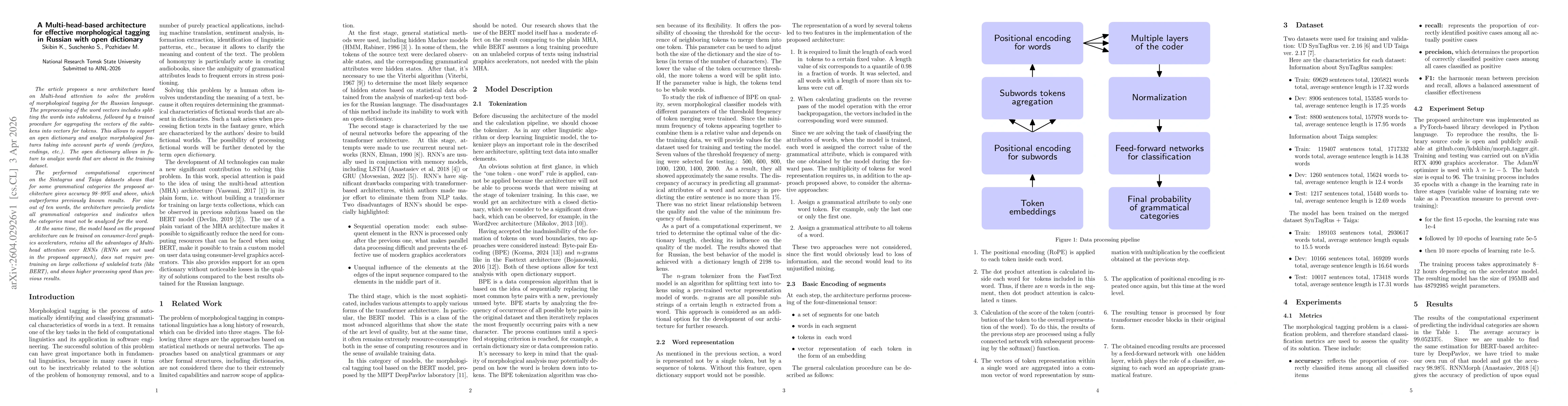 Thumbnail for A Multi-head-based architecture for effective morphological tagging in Russian with open dictionary