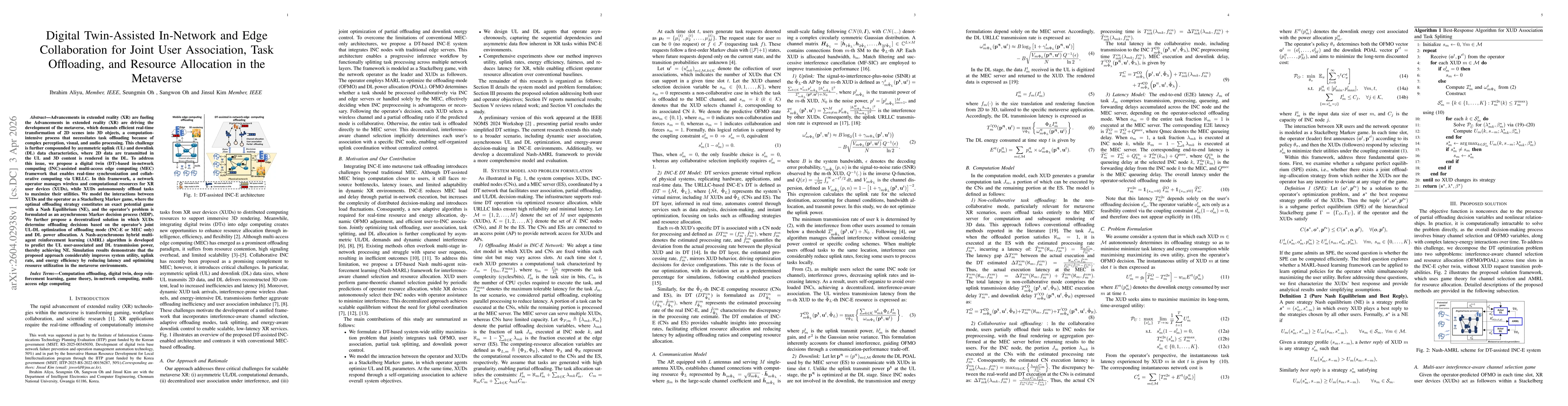 Thumbnail for Digital Twin-Assisted In-Network and Edge Collaboration for Joint User Association, Task Offloading, and Resource Allocation in the Metaverse