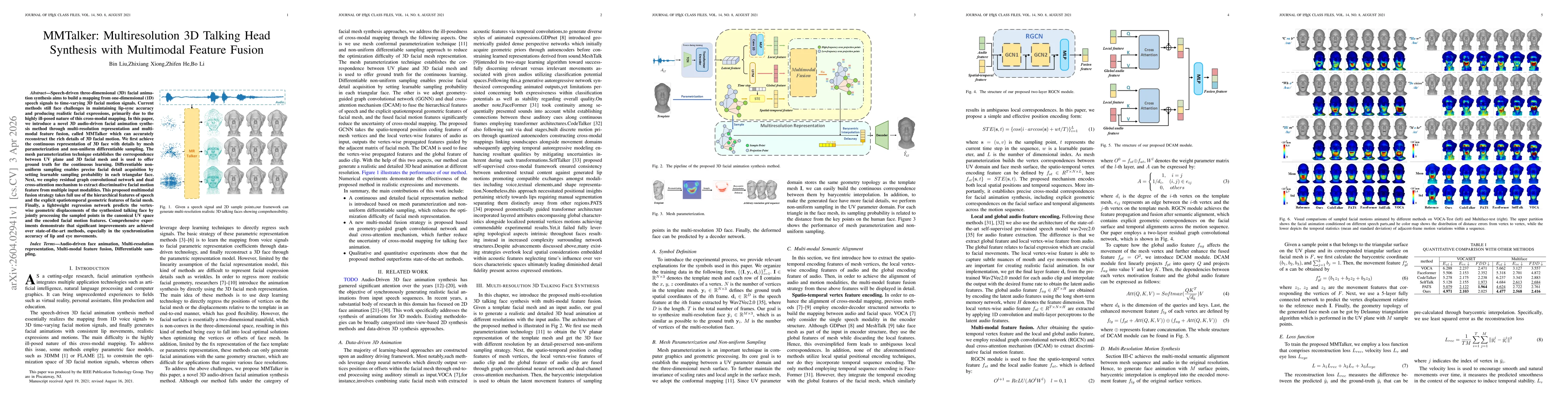 Thumbnail for MMTalker: Multiresolution 3D Talking Head Synthesis with Multimodal Feature Fusion
