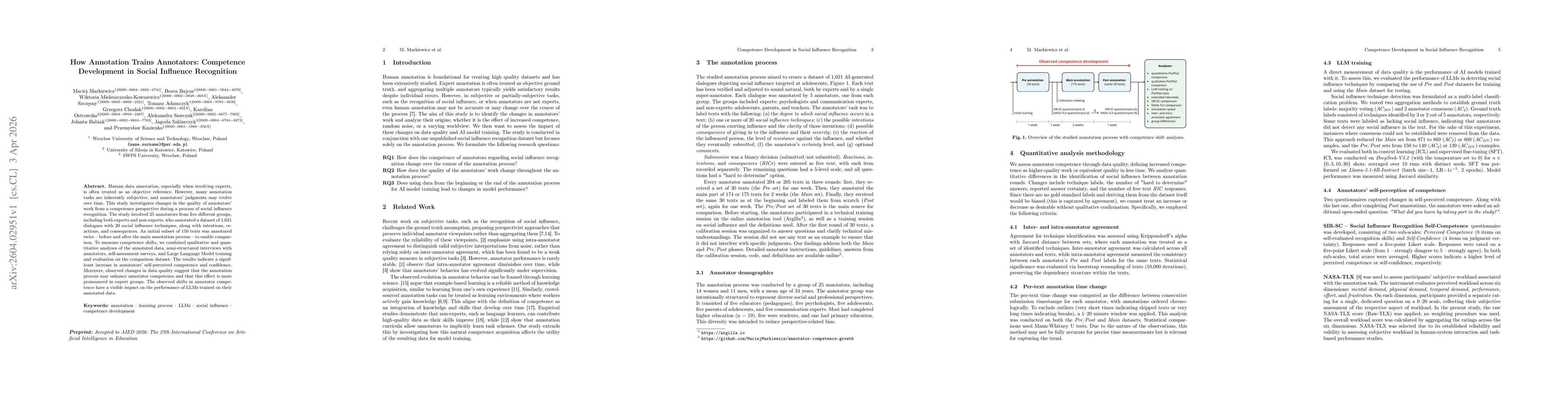 Thumbnail for How Annotation Trains Annotators: Competence Development in Social Influence Recognition