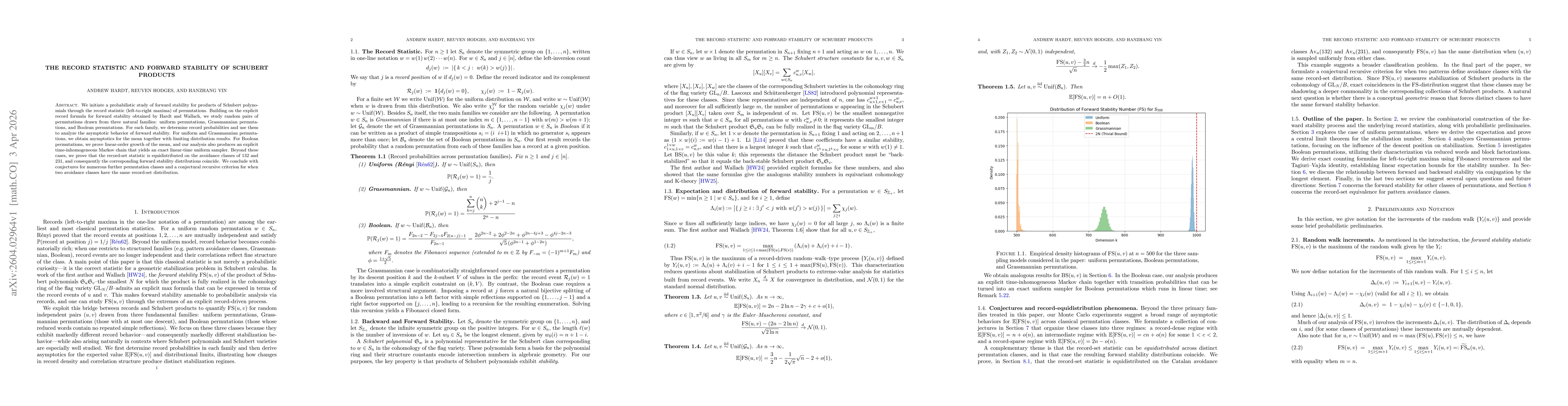 Thumbnail for The record statistic and forward stability of Schubert products