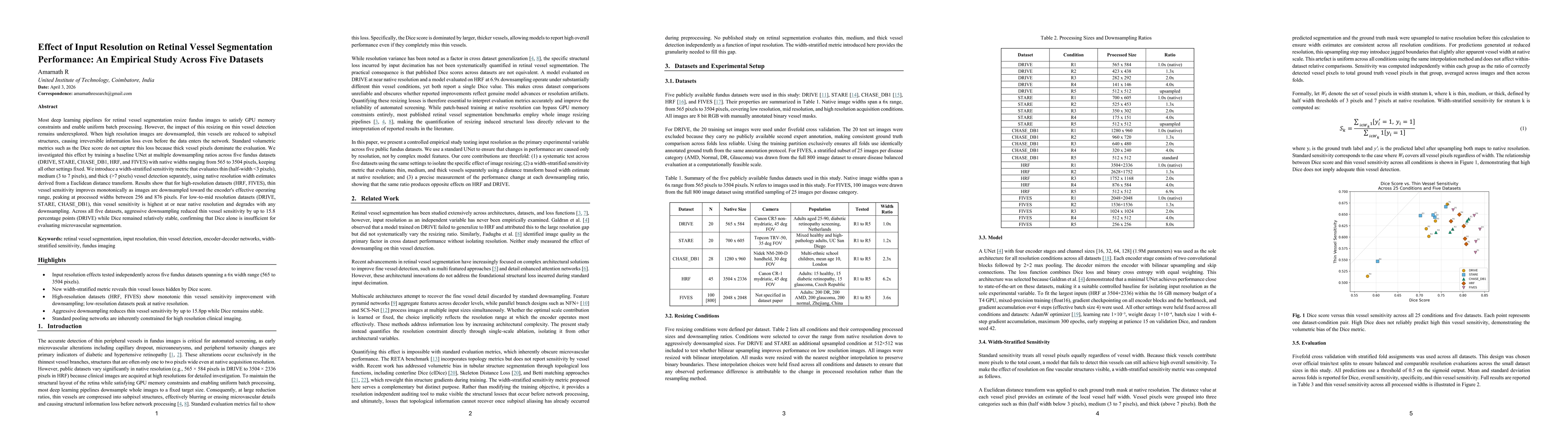 Thumbnail for Effect of Input Resolution on Retinal Vessel Segmentation Performance: An Empirical Study Across Five Datasets