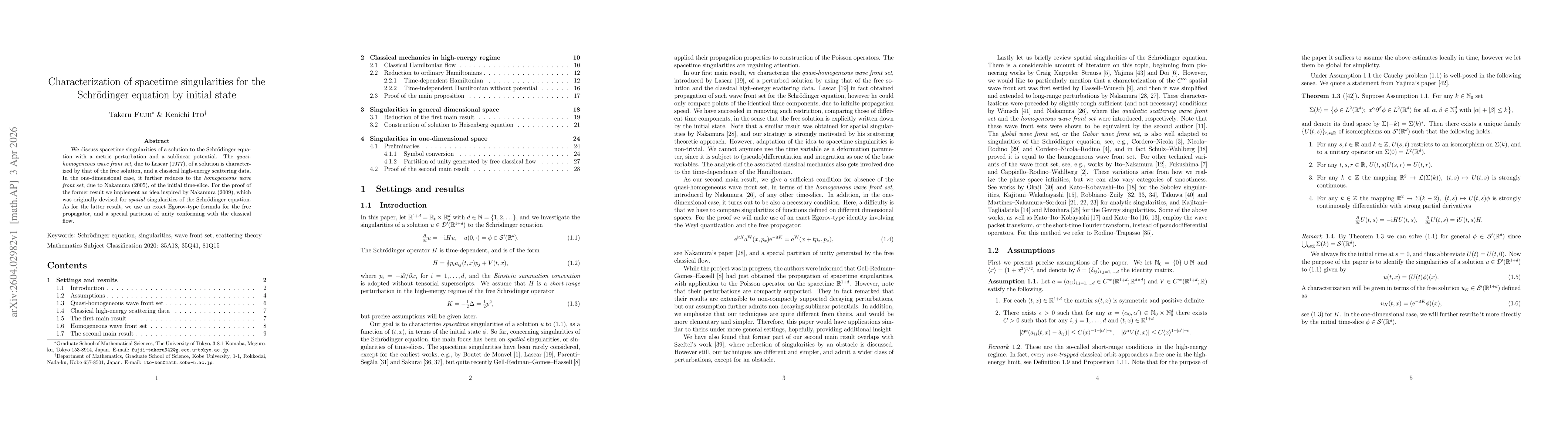 Thumbnail for Characterization of spacetime singularities for the Schrödinger equation by initial state