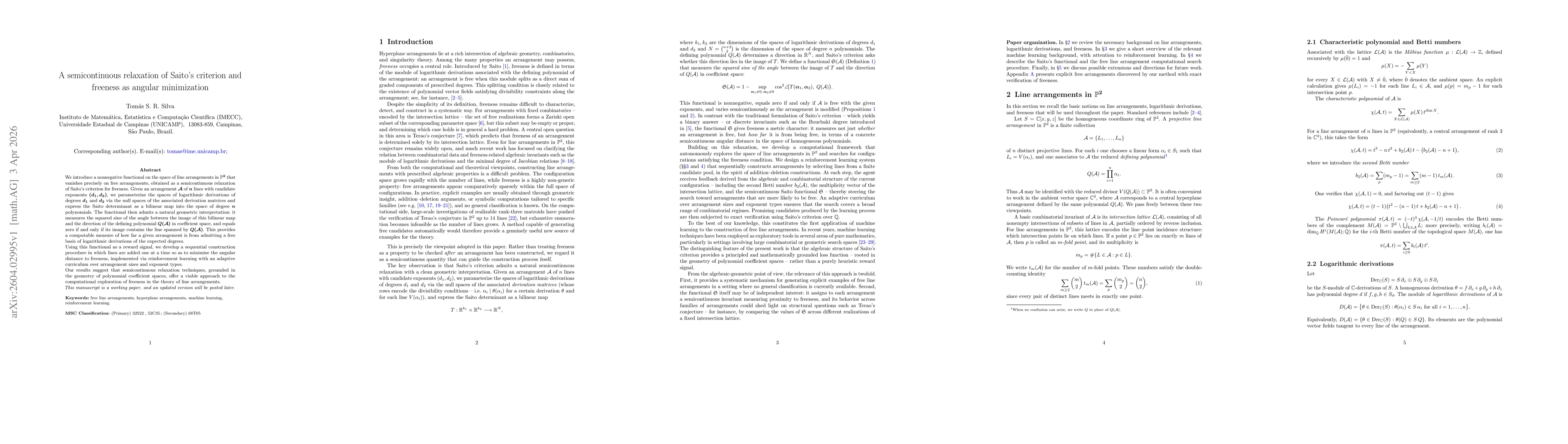 Thumbnail for A semicontinuous relaxation of Saito's criterion and freeness as angular minimization