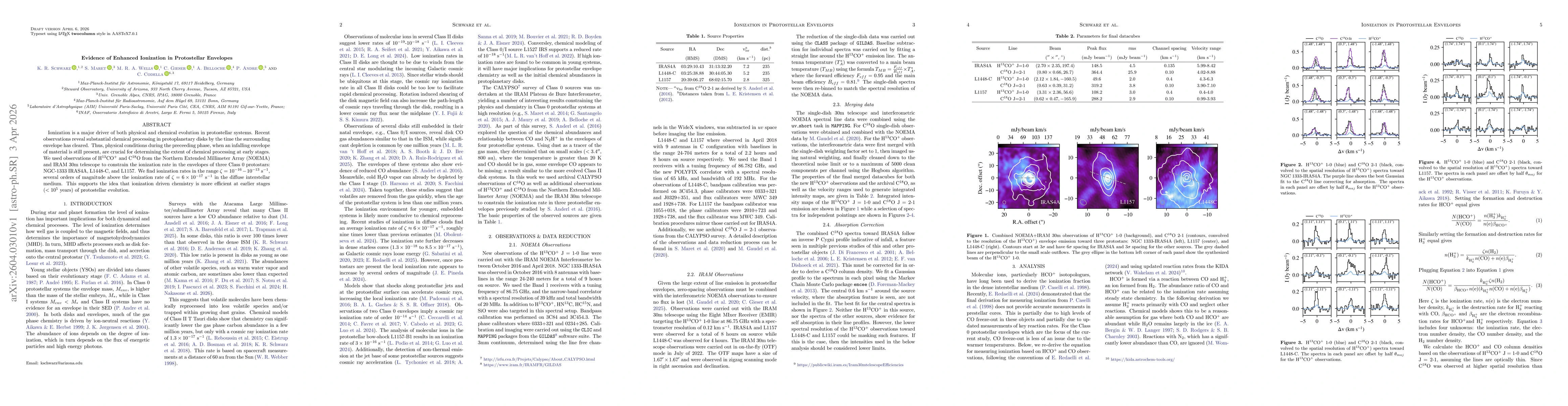 Thumbnail for Evidence of Enhanced Ionization in Protostellar Envelopes