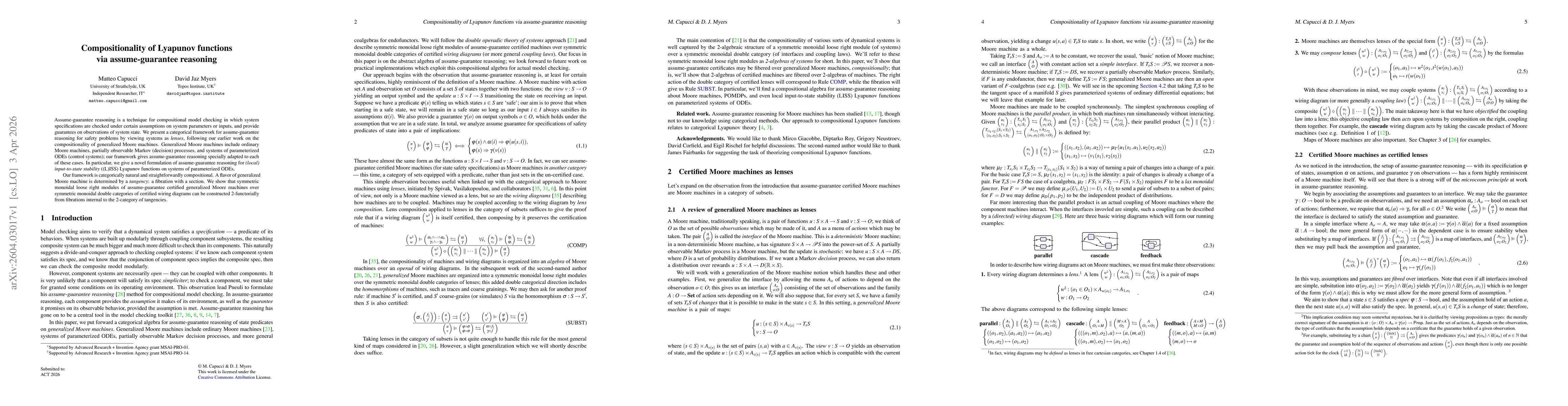 Thumbnail for Compositionality of Lyapunov functions via assume-guarantee reasoning