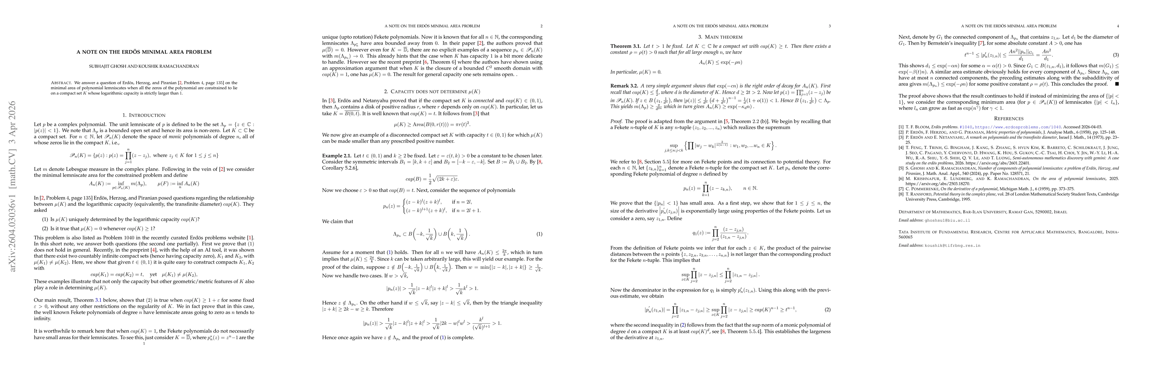 Thumbnail for A note on the Erdös minimal area problem